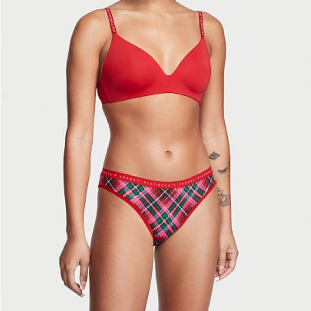 NWT Victoria Secret Panty - Red & Green - Size L